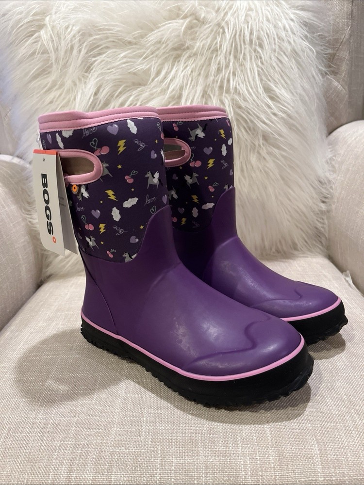 Bogs Puddle BT CNSTR Kids Waterproof Rain Boots Multicolor Size 3