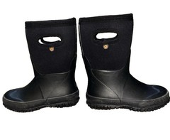 Bogs K Grasp Rain Boots Youth Size 13 Black Waterproof Insulated Snow Winter