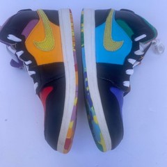 Nike Air Jordan 1 Mid SS GS Black Multi-color ‚Championships‘ FD1319 007 Sz 3Y