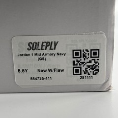 Jordan 1 Mid Armory Navy GS White Black 554725-411 Kids Size 5.5Y