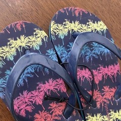 NEW Crewcuts (9) Rainbow Palm Trees Flip Flops