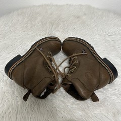 Justin Boots Kids Size 1D Brown Original Work Lace Up Leather Western Chunky