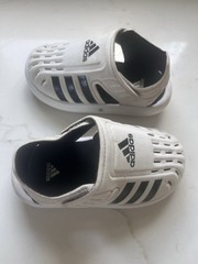 adidas Kids White and Black Slip-On Water Clogs