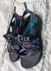 Chaco ZX1 Ecotread Teal Multicolor Performance Sandals Kids Size 5 J180264