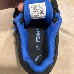 Puma Wired Run Slip On AC+ Kids 11.5C Black Blue Lightning Sneakers 379038-01