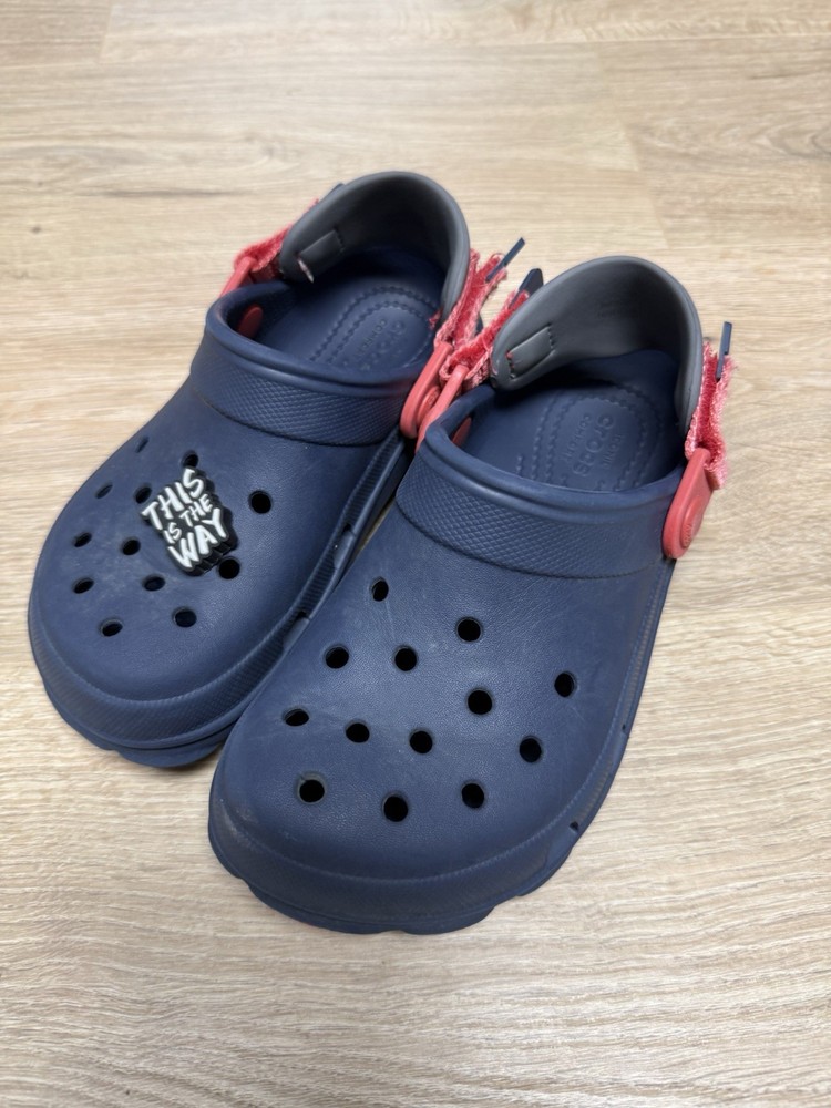 Crocs Kids Classic All Terrain Clogs Navy Red Gray J1 Youth 1