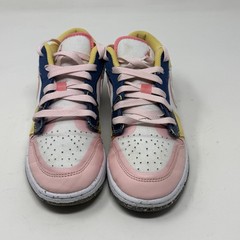 Nike Jordan 1 Low SE Multi Canvas DV1323-100 Youth Kids Size 4 Pink Blue Shoes