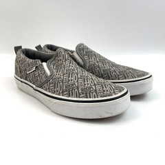 Vans Asher Printed Slip On OTW Allover Logo Comfort Shoes Youth Size 3