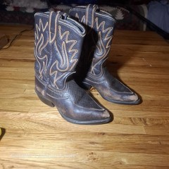 Vintage Belt and Acme Kids Cowboy Western Boots Black Leather Lot READ