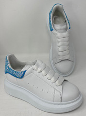 Alexander McQueen Designer Sneakers Shoes Kids Children Size 12.5 30C $350 White