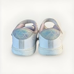 K-Swiss Kids Low Top Hook & Loop Sneakers White/Silver/Pink Glitter US 9.5