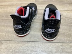 Nike Air Jordan 4 Retro Mid Bred Reimagined GS Black Red White BQ7669-006 Sz 1Y