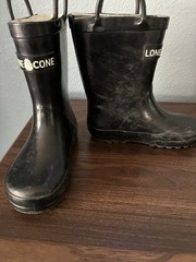 Lone Cone Rubber Rain Boots Black Kids / Unisex Size 9