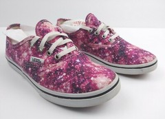 VANS TB4R Purple/Pink Galaxy Space Print Canvas Children Sz 3 EUC