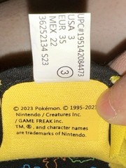 Ground UP Pokemon PIKACHU Slip-On Canvas Sneaker Shoes Unisex Youth Size 3