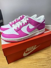 Nike Dunk Low Active Fuchsia White Pink FJ0704-100 Sizes 6y-7y (7.5w-8.5w)✅