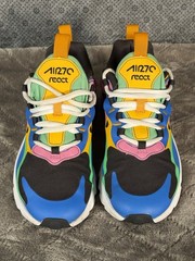 Nike Air Max 270 React Shoes Youth Size 4Y Multicolor Rainbow Running CU4668-001