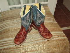Horse Power HP1823 Exotic Print Square Toe Cowboy Western Boots Youth size 2