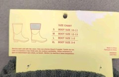 HARPER CANYON FLEECE RAINBOW BOOT LINER KIDS MEDIUM BOOT SIZE 12-13 GRAY