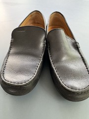 Geox Respira Black Leather Loafers Driving Shoes Moccasins Euro 36 Dress Uniform
