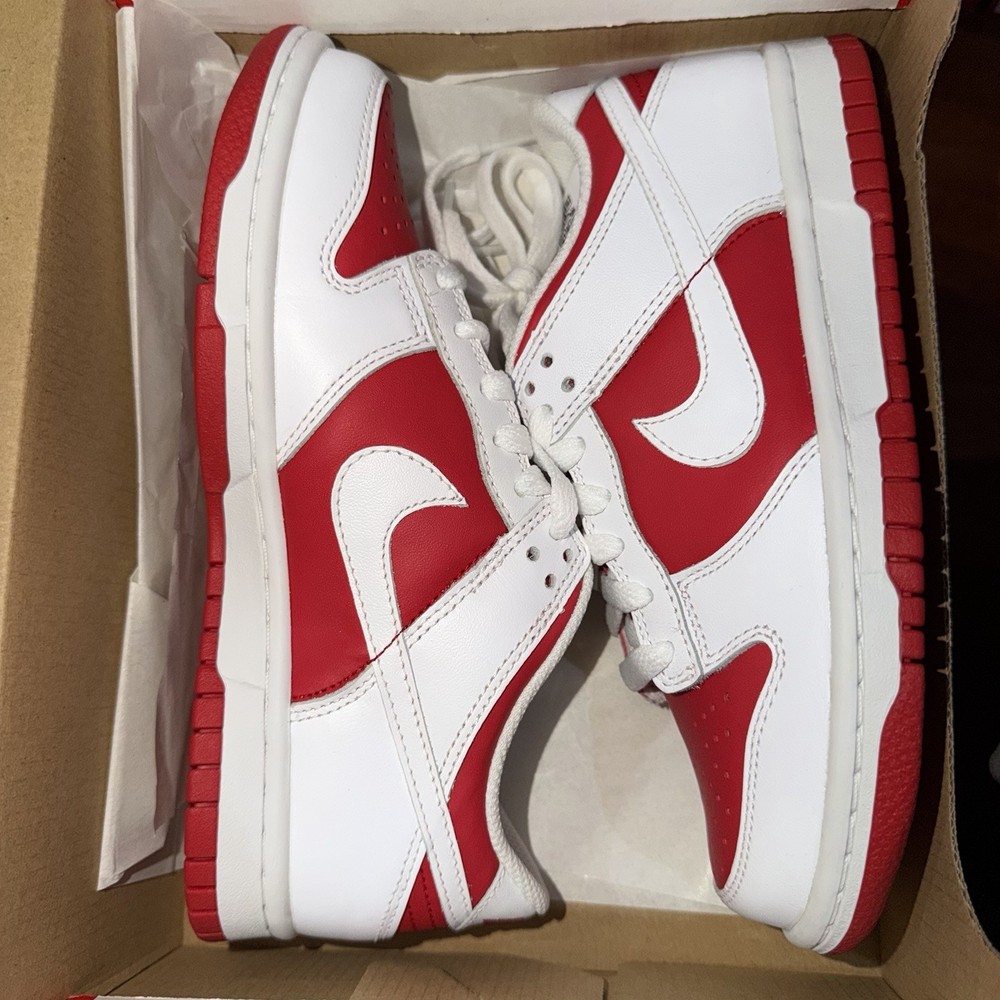 Nike Dunk Low Red Championship Red Reverse Size 4y/5.5w GS New In Box Ship fast