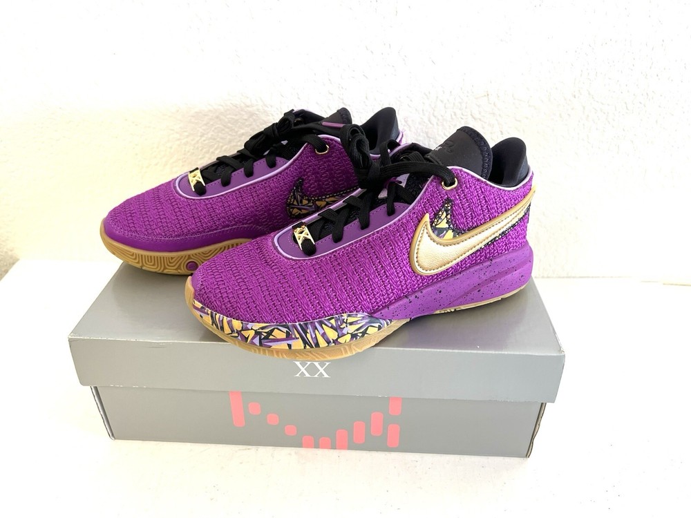 Nike LeBron XX SE Vivid Purple/Metallic Gold FD0207-500 Size US 5Y NEW