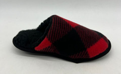 Thereabouts Black and Red Buffalo Plaid Slip On Slippers Kids Size S-M (11-1)