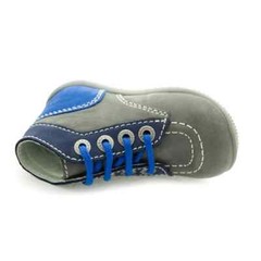 Kickers- Bonbon Blue and Grey Leather Shoes for Kids Unisex New in Box