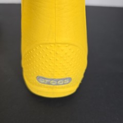 Crocs Boots Youth Size 2 Yellow Handle It Rain Waterproof Pull On Handles Kids