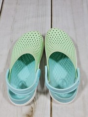 CROCS LITERIDE CLOGS CHILDREN 13C SHOES GREEN BLUE SLIP ON COMFORT WATERPROOF