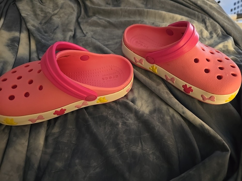 Crocs Fun Lab Minnie Mouse Lights Clogs Sz C 9 Pink Girls Kids Sandals Disney