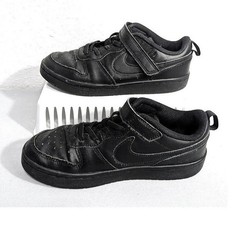 Nike Court Borough Size 3Y Mid 2 Triple Black Kids Sneakers BQ5451-001