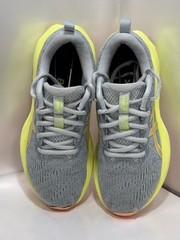 Asics Kids Size 3 Nova Blast Grey/Green/Yellow Running Shoes 1014A317