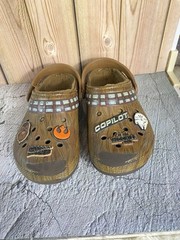 Crocs Star Wars Chewbacca Size Junior SZ 4 Classic Lined Clogs Used