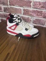 Jordan Air Jordan 4 Leather Mid Top Lace-Up Sneaker White/Red/Black Kids 6Y