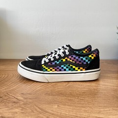Vans Off The Wall Old Skoll Muliticolor Checkered Sneakers 500714 Kids Size US 3
