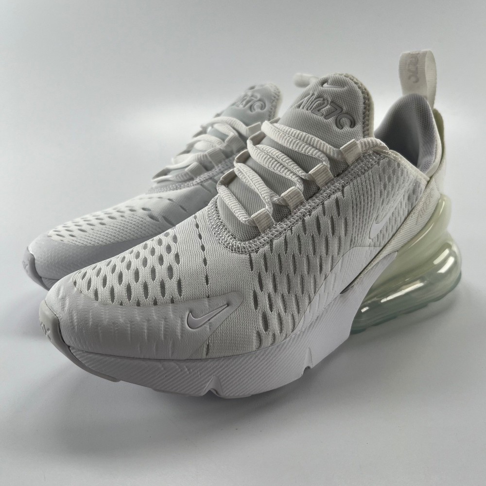 Nike Air Max 270 White Metallic Silver GS Kids Shoes 943345-103 Size 4Y