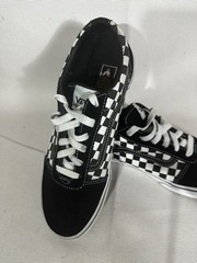 Vans Ward Pop Brn BLK Checker board Skate Shoes Sneakers Youth Size 7