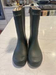 Aigle Children’s Boot With A Fun Lugged Sole, Army Green, Size 13 (31)