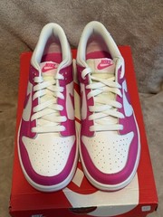 Nike Dunk Low (GS) Kids Low Top Lace Up Sneakers White/Pink US 6Y FB9109-102