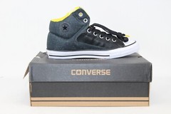Converse CTAS High Street Junior Shoes Size 4 Black White Auroa Yellow 651785F