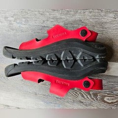 Birkenstock Mogami Birko-Flor Crimson Red + Black Footbed Size 12-12.5