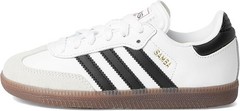 adidas Samba Indoor Sneaker, White/Black/Gum, 12.5 US Unisex Little Kid – NEW