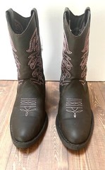 Deer Stags Western Boots Kids Size 11 Brown and Pink