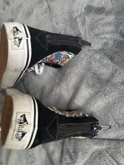 VANS Black Multicolor Graphic High Top Lace Up Zip Sneakers Sk8-Hi