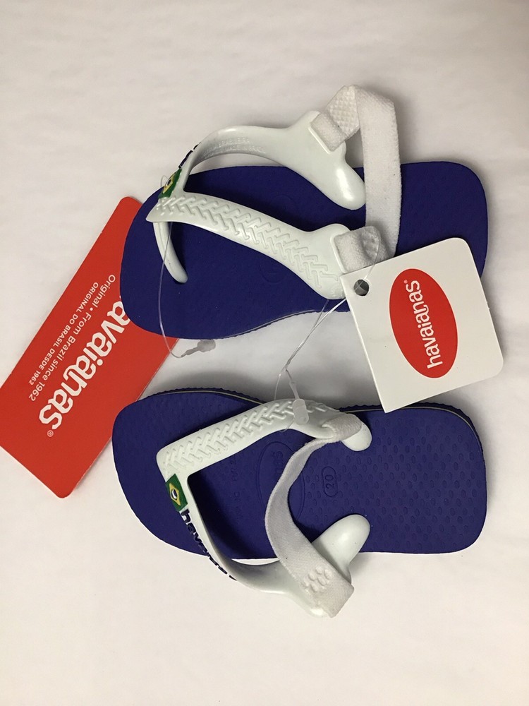 New Havaianas flip flops Sandals Beach Unisex Size 6C Blue White (G11-19)