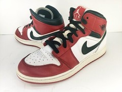 Nike Air Jordan 1 Mid Chicago 2020 Size GS 7Y 554725-173 White Gym Red Black