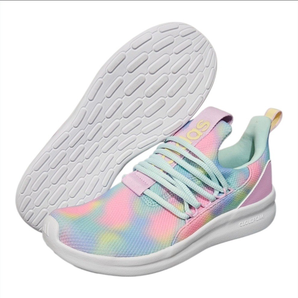 Adidas Cloudfoam Pure 2.0 Tie Dye Pastel Sneakers Pink Youth Size 6.5 New JR8255