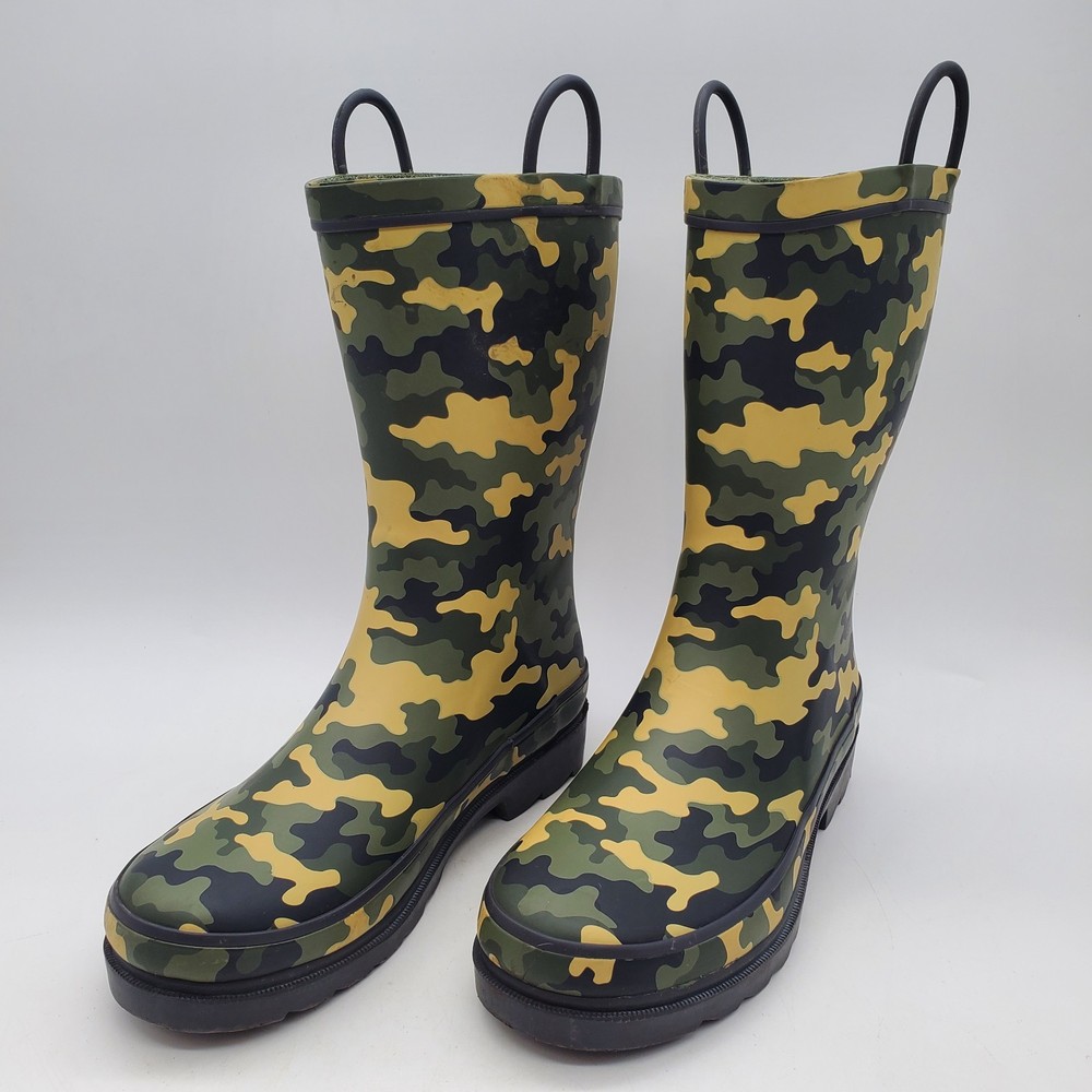 Western Chief Camo Rain Boots Size 3 US Rubber Upper Polyester/Cotton Lining