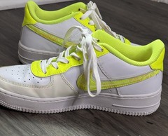 Nike Air Force 1 LV8 GS White Volt Pink Glow Neon Sneakers 6.5Y Womens 8